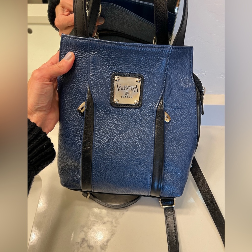 Valentina pebbled leather- convertible purse.